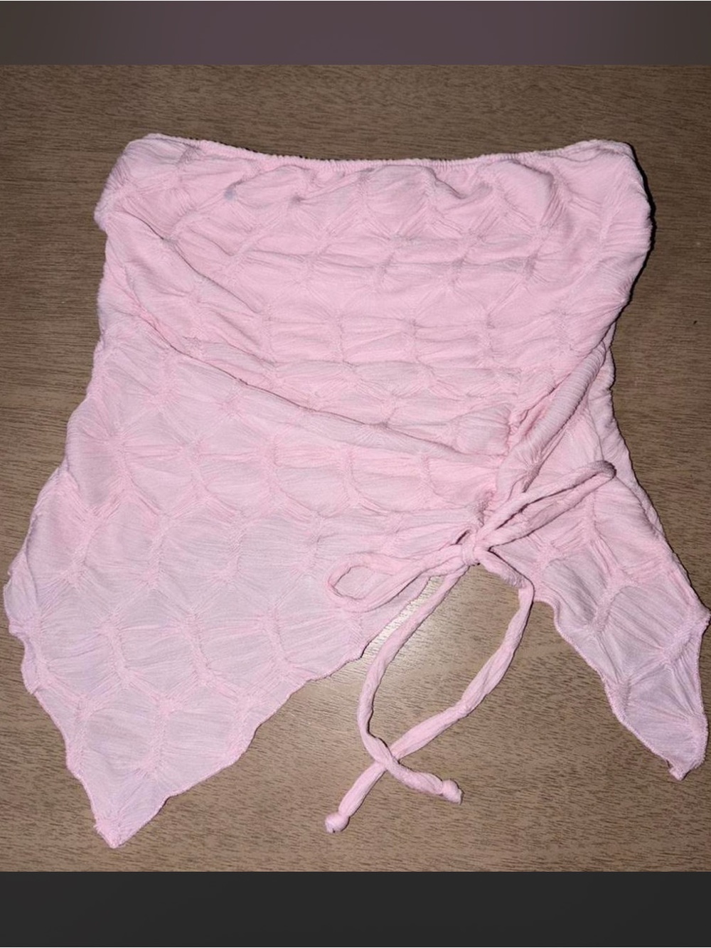 Y2K Pink tube top with tie detail
